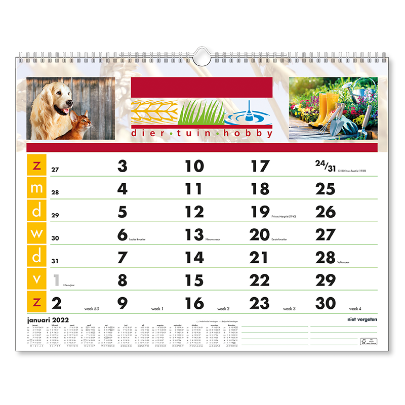 Grote maandkalender bestellen? | Kalenders